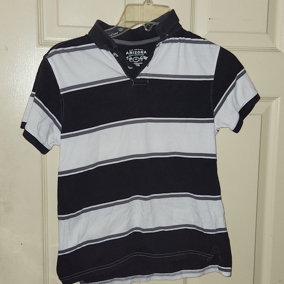 The Original Arizona Jean Company  Boys Polo Shirt Black White Size Small (8) - Picture 1 of 10